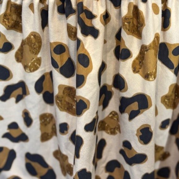 Marie Nicole Girl's Long Sleeve Brown Ivory Leopard Print Baby Doll Dress 5 XL - Picture 4 of 6